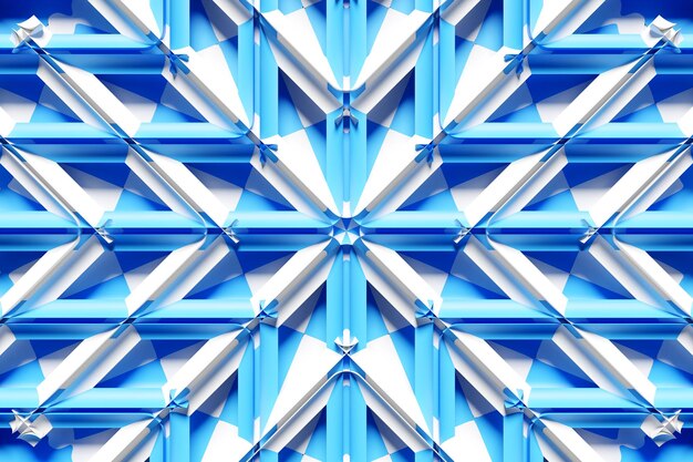 3D-Darstellung Reihen von blauen Linien Geometrisches Hintergrundwebmuster