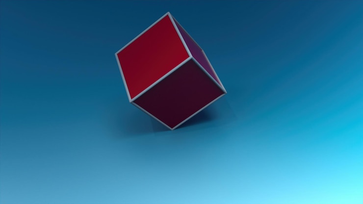 Foto 3d-darstellung von abstrakten geometrischen hintergrund rosa würfel rotierenden computer generiert