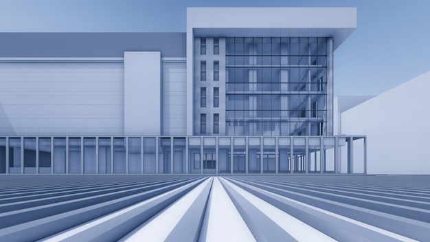 3D-Darstellung von Geschäftsgebäuden