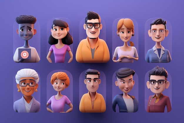 3D-Darstellung von Personen-Avataren in einem Zoom-Anruf