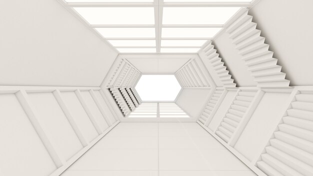 3D-Darstellung von Sechseck-Tunnel und Tor