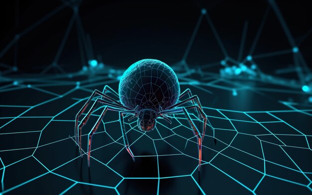 3D-Darstellung von Spyder auf einer Web-KI Generative KI