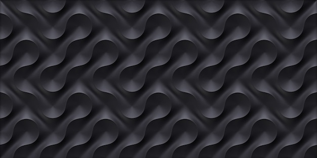 3D-Darstellung weiße nahtlose Muster Wellen Licht und Schatten. Wanddekorplatte