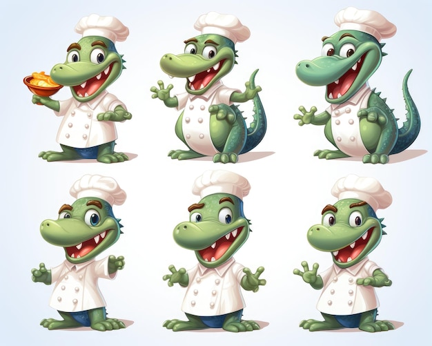 3D desenho animado aligador cheft crocodilo personagem de jogo