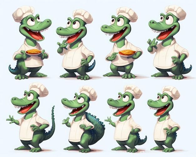 3D desenho animado aligador cheft crocodilo personagem de jogo