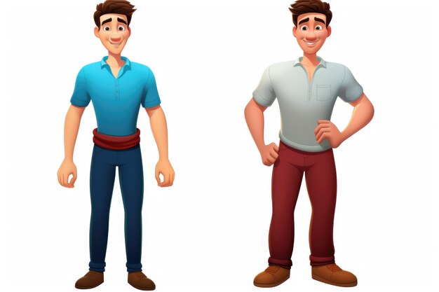 Foto 3d desenho animado modelo de personagem masculino avatar referência inspiração da disney em fundo branco