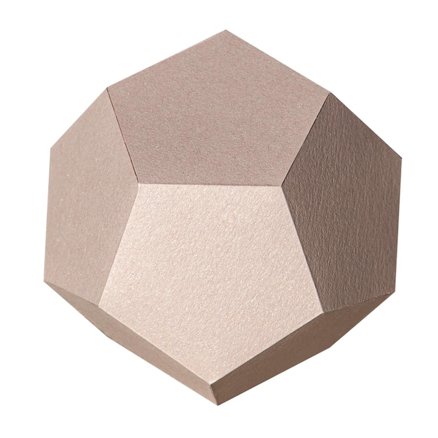 3D-Designelement für Papierschiffe in Form eines rosa Fünfeckers