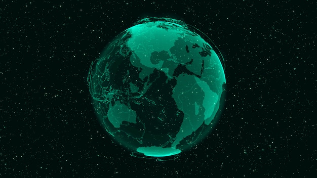 3D Digital Earth muestra el concepto de red global