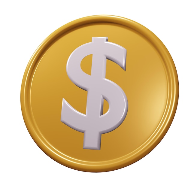 3D-Dollar-Goldmünzen-Symbol