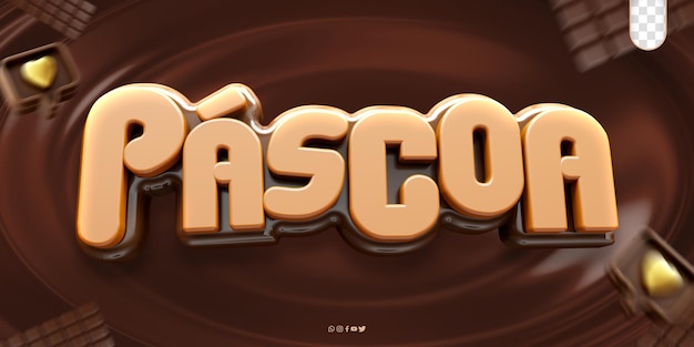3d Easter giveaway logo promocional Easter isolado Pascoa Brasil