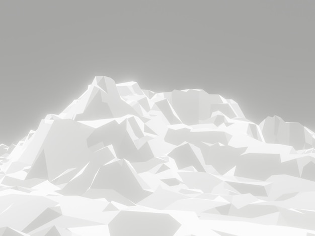 Foto 3d-eisberg mit niedrigem polygon. eisgelände. kalte umgebung