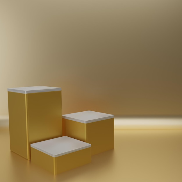 3D elegantes Goldpodium für Ihr Design