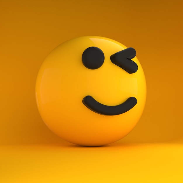 3D-Emoji mit Lächelngefühl