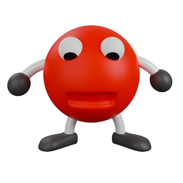 3D emoji rojo divertido Emoticones caras con expresiones faciales