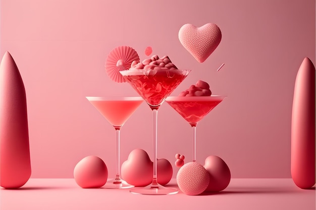 3D-Erdbeercocktail