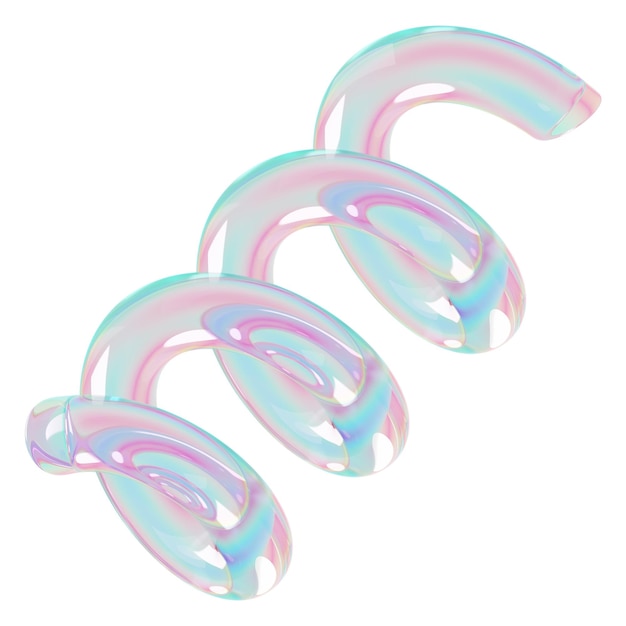 3D espiral png forma holográfica de fondo transparente