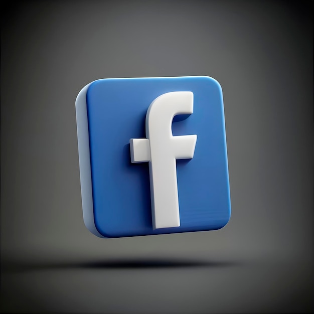 3D-Facebook-Logo auf grauem Hintergrund