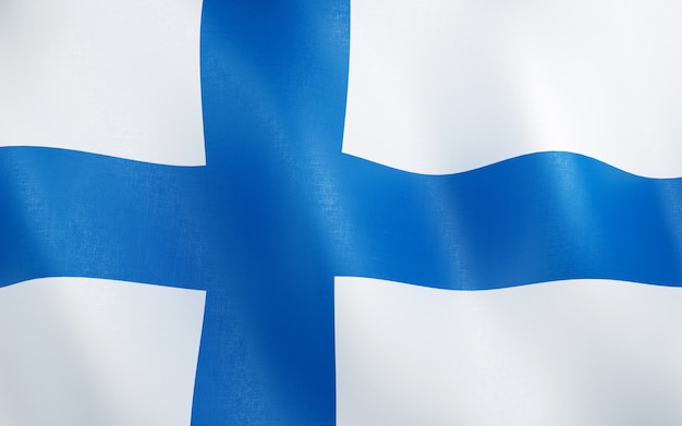 3D Flagge von Finnland.