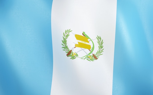 3D Flagge von Guatemala.