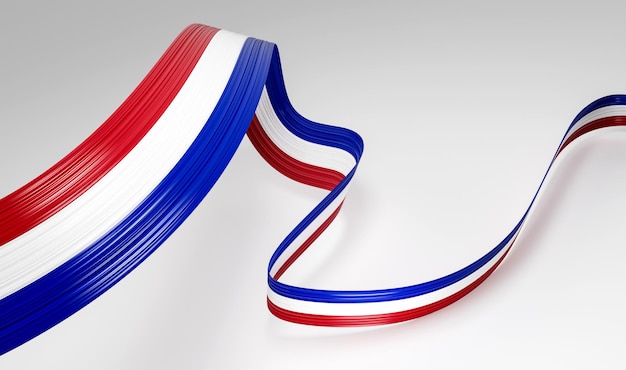 3D-Flagge von Paraguay 3D gewelltes glänzendes Paraguay-Band Isolierte 3D-Darstellung