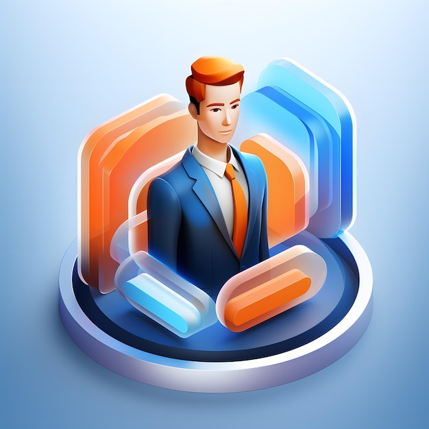 3d_Flat_icon__a_human_Blue_and_orange_frosted