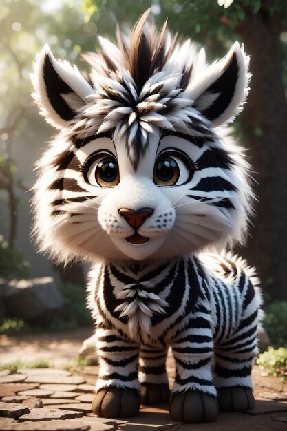 3d flauschige Zebra