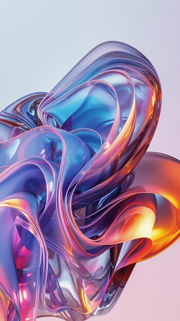 3D flüssige abstrakte metallische holographische farbige Form