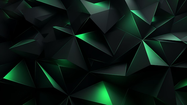 3d fondo papel tapiz triángulo resplandor verde