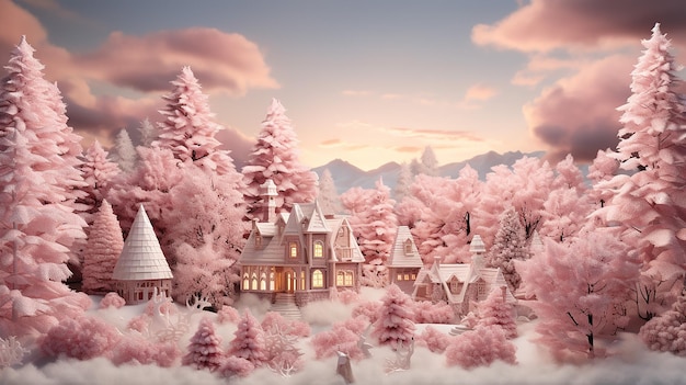 3D-Foto des Weihnachtsbaumhintergrunds