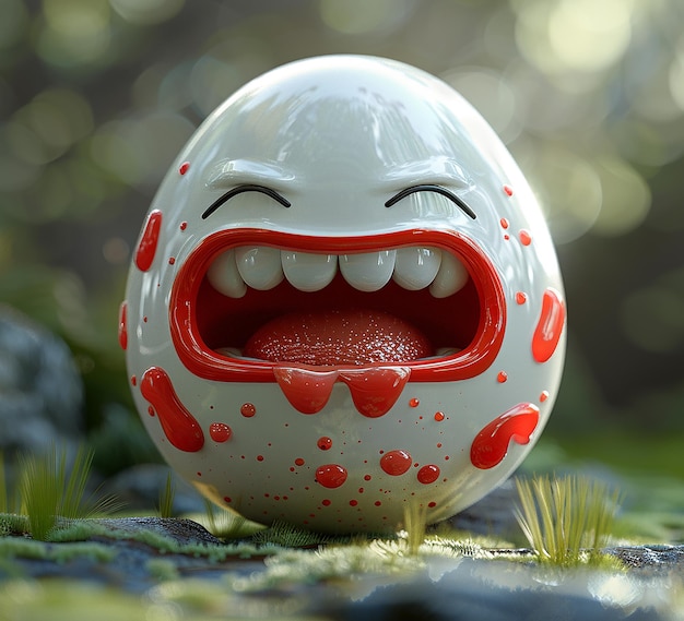 3D-Foto von Eiern mit Persönlichkeitsformen