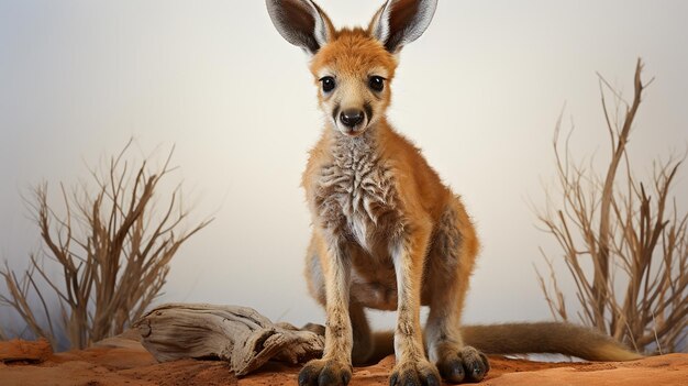 3D-Foto von einer Känguru-Hinterfläche