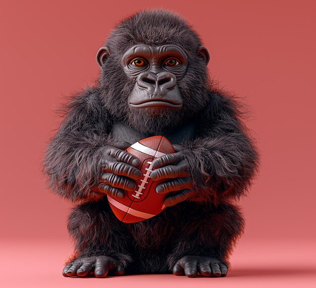 3D-Foto von Gorilla-Maskottchen