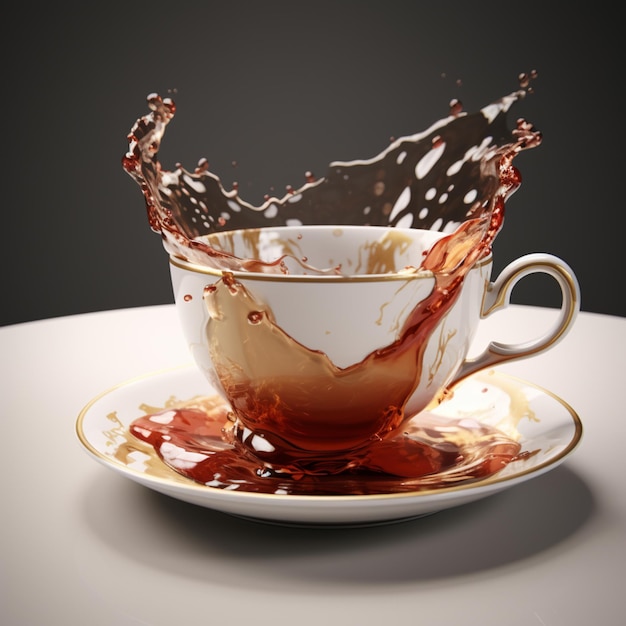 3D-Foto von Tee-Tasse-Foto realistisch