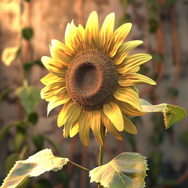 3D-Fotos von Sonnenblumen