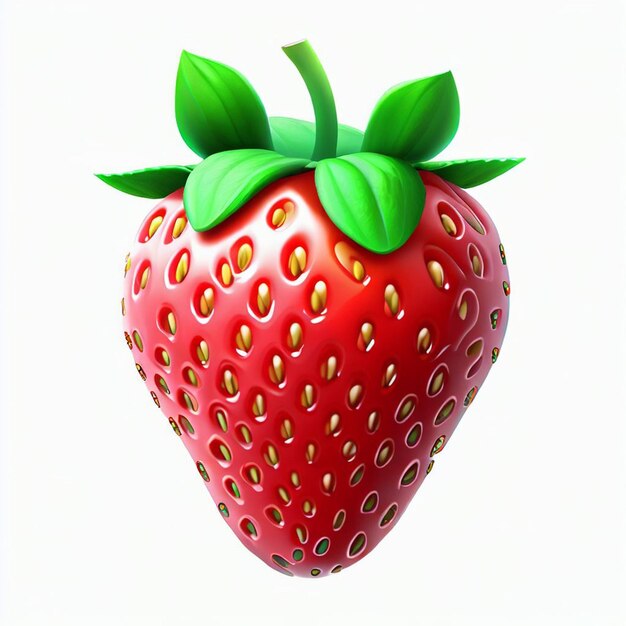 3d fresas frutas rojas Ilustración vectorial plana aislada en fondo blanco