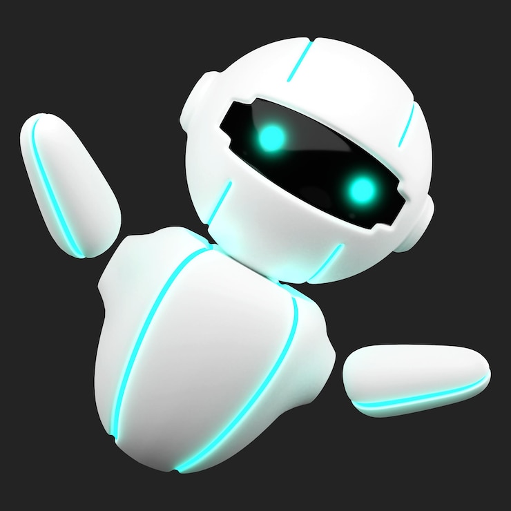 Foto 3d friendly cute robot assistente virtual inteligente bot chatbot mascote ai inteligência artificial