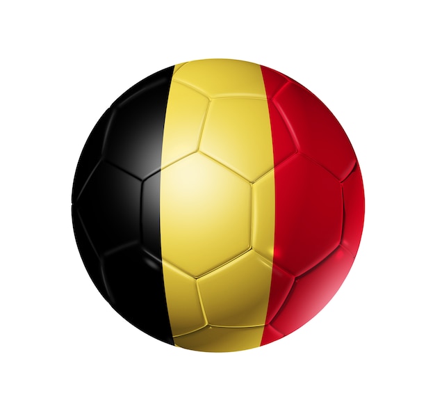 3D Fußball mit Belgien Team Flagge.