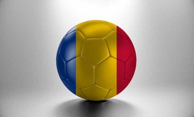 3D-Fußball mit Tschad-Landesflagge. Fußballball mit Tschad-Flagge