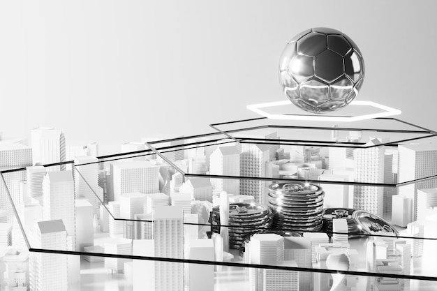 3D-Fußball-Objektdesign realistisch