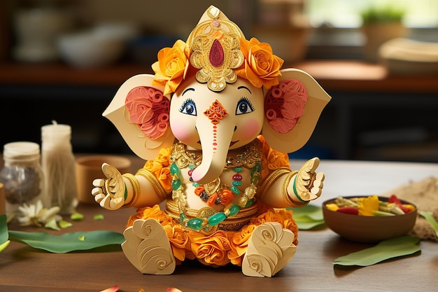 3d Ganesha Ganpati está en su lugar.