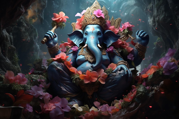 3d Ganesha Ganpati está en su lugar.