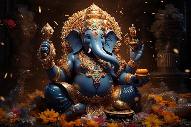 3d Ganesha Ganpati está en su lugar.