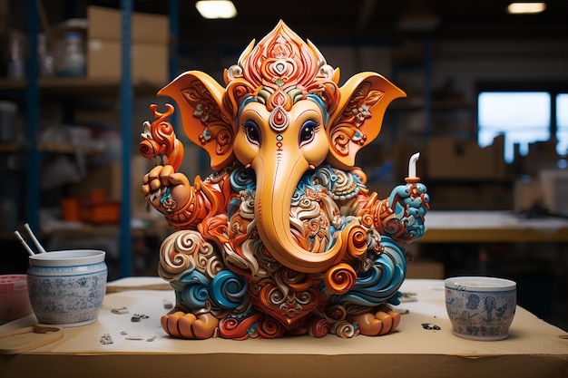 Foto 3d ganesha ganpati está en su lugar.