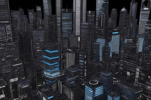3D-Gebäude Illustrationen Gebäude schwarzer Hintergrund Illustration animierte Gebäude schwarzer Hintergrund