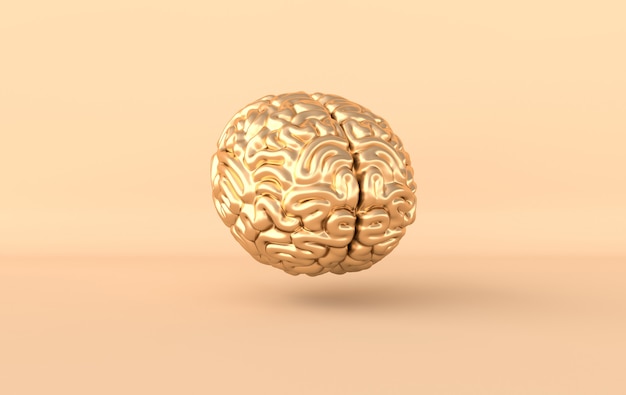 3D-Gehirn-Rendering, kreative Idee, künstliche Intelligenz des menschlichen Geistes