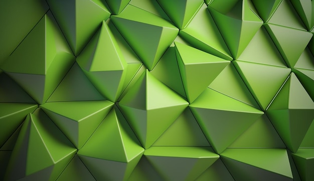 3D geometrische Form grüner abstrakter Hintergrund generative KI