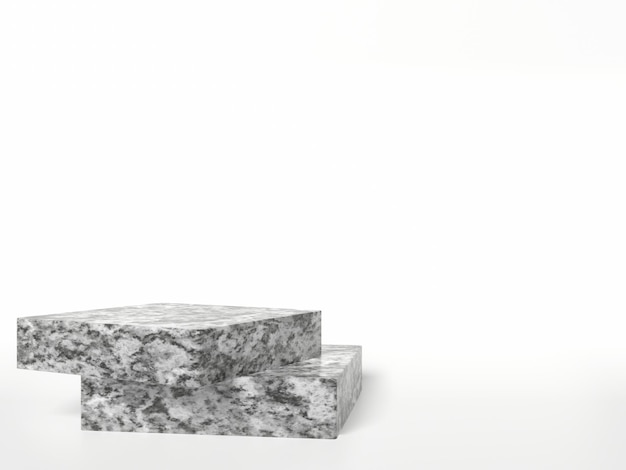 3D gerendert Rock-Podium auf weißem Hintergrund. Steinmodell.