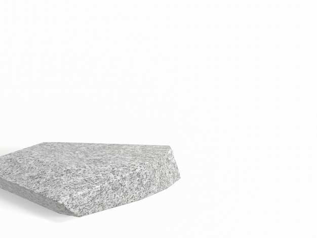 3D gerendert Rock-Podium auf weißem Hintergrund. Steinmodell.