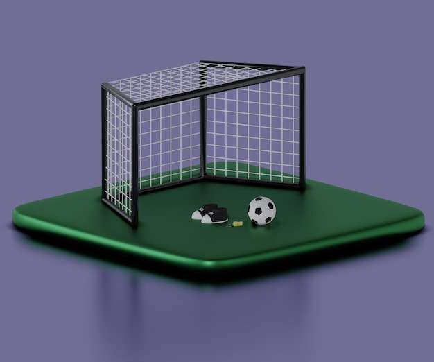 3D-gerenderte Fußballtore