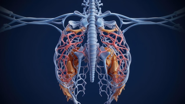 3D-gerenderte, medizinisch genaue Darstellung des menschlichen Körpers